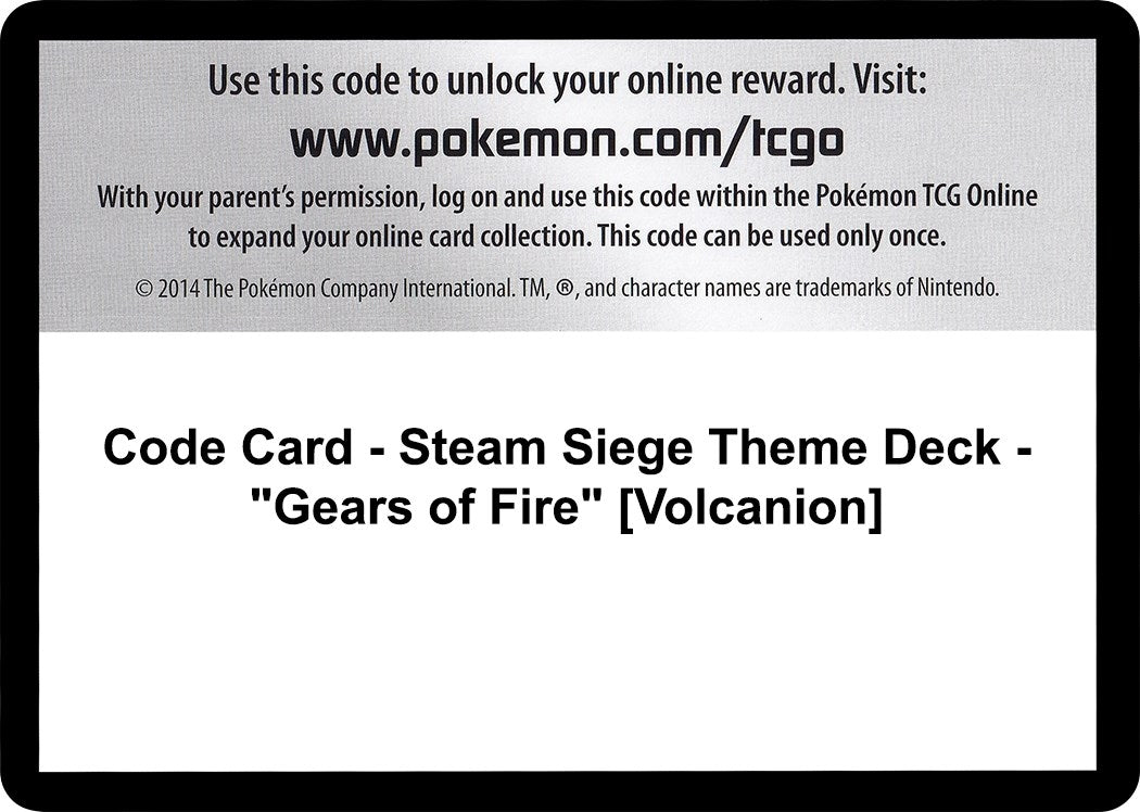 Image for Code Card - Steam Siege Theme Deck - "Gears of Fire" [Volcanion] (STS)