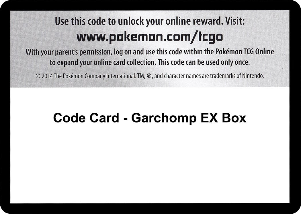 Image for Code Card - Garchomp EX Box (XY)