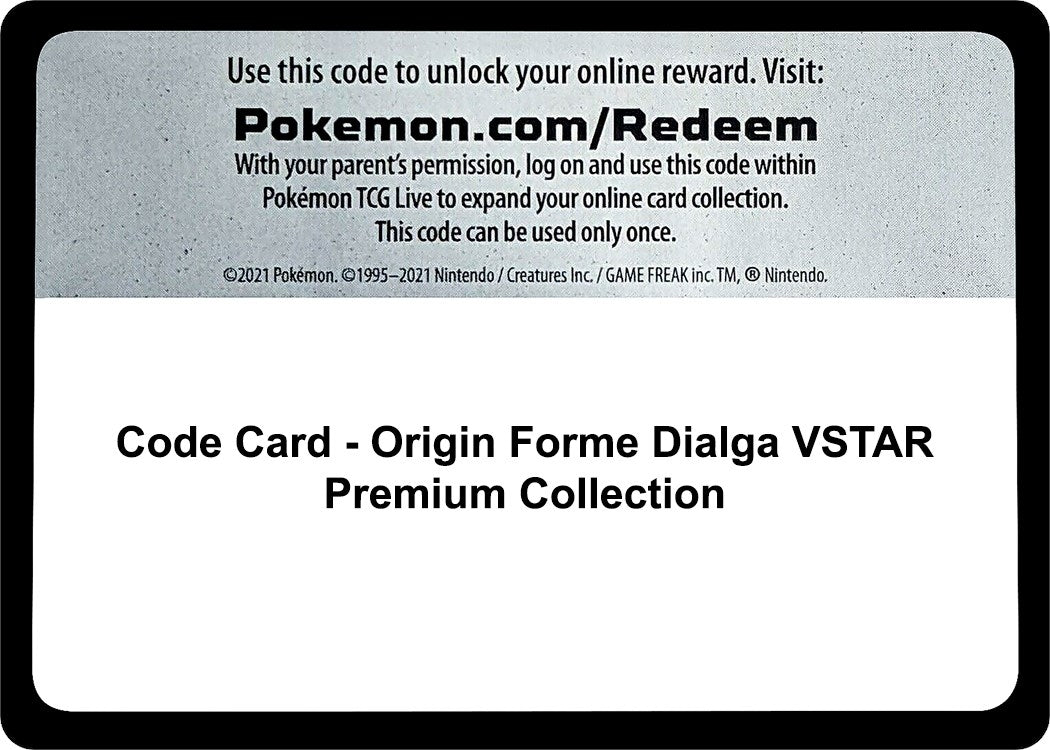 Image for Code Card - Origin Forme Dialga VSTAR Premium Collection (SWSH11)