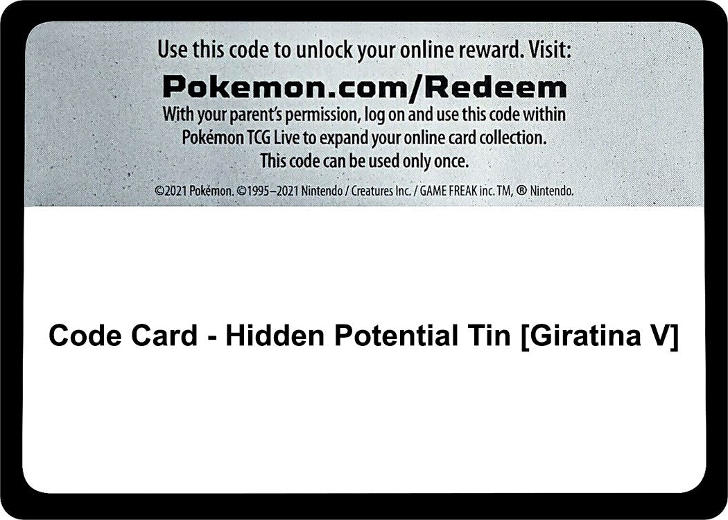 Image for Code Card - Hidden Potential Tin [Giratina V] (MCAP)