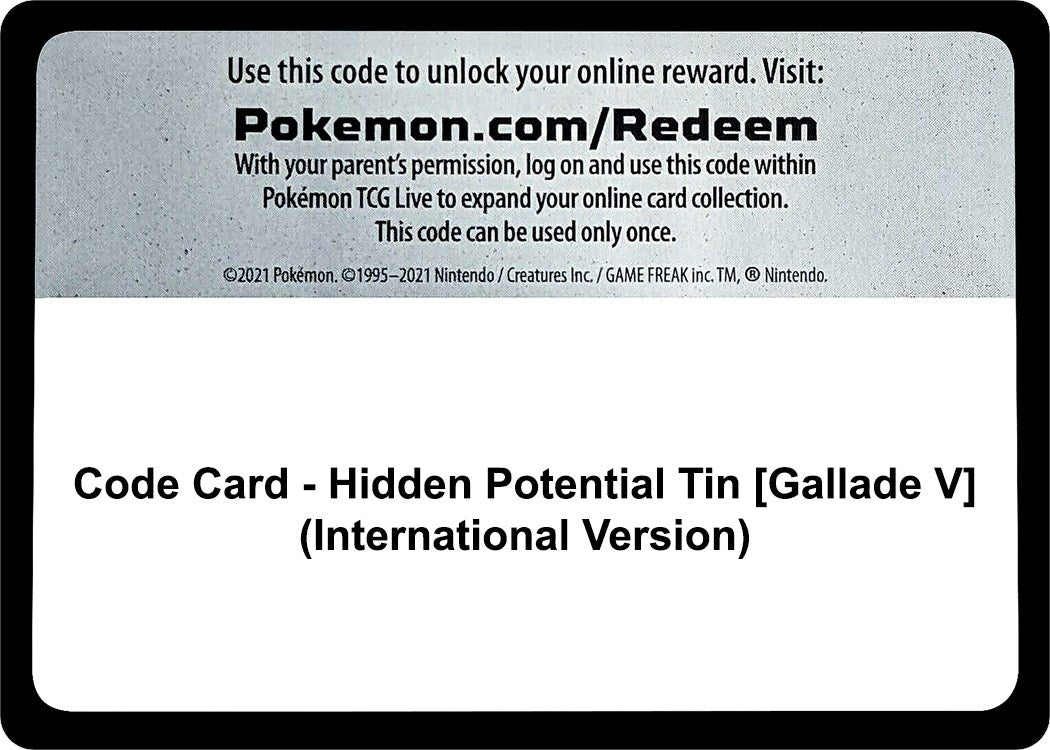 Image for Code Card - Hidden Potential Tin [Gallade V] (International Version) (MCAP)