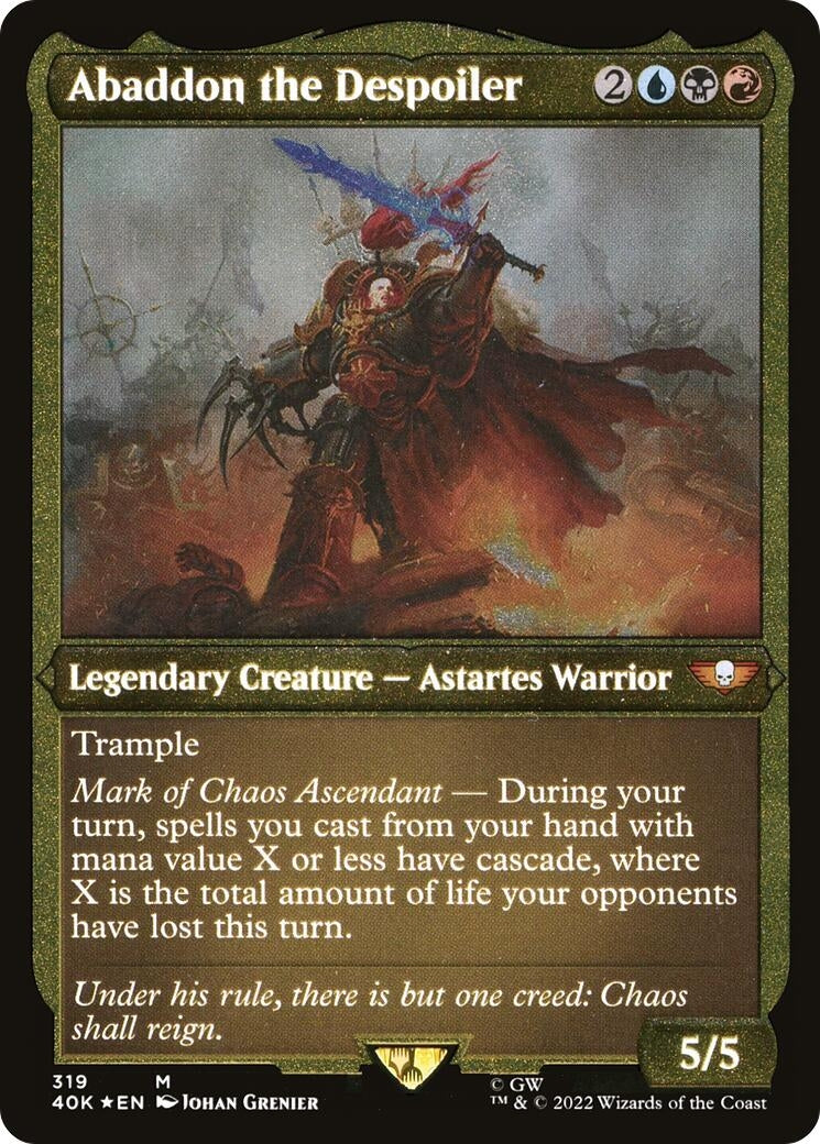 Image for Abaddon the Despoiler (Display Commander) (Foil Etched) - Thick Stock (319) (40K)