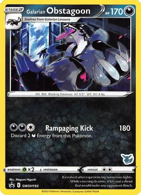 Image for Galarian Obstagoon - SWSH193 (Eevee Stamped) (193) (BA22)
