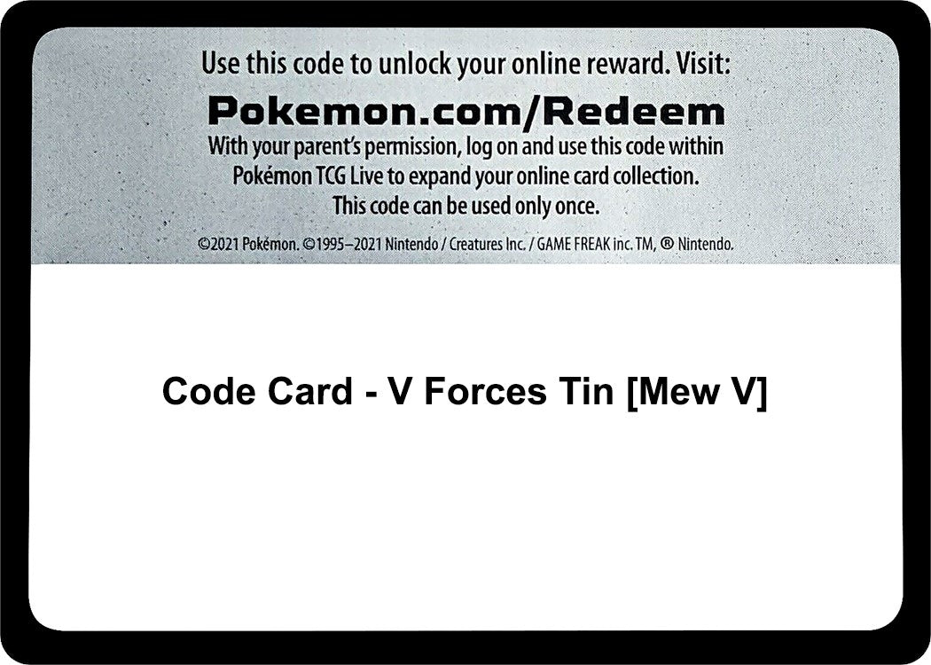Image for Code Card - V Forces Tin [Mew V] (MCAP)