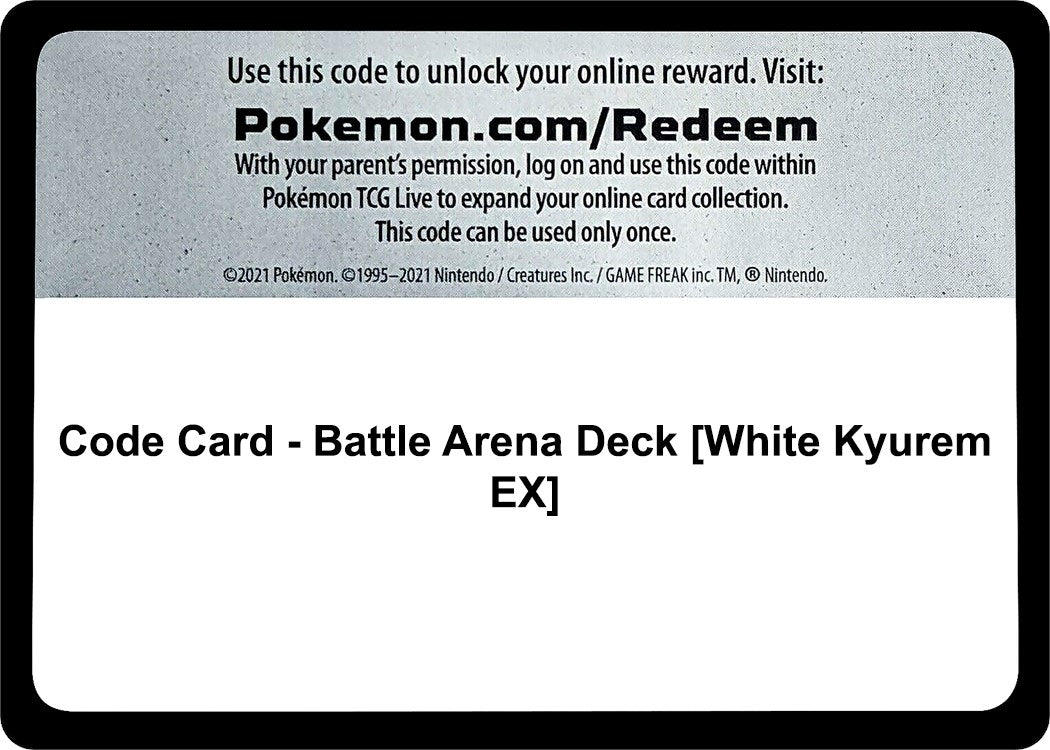 Image for Code Card - Battle Arena Deck [White Kyurem EX] (SM02)