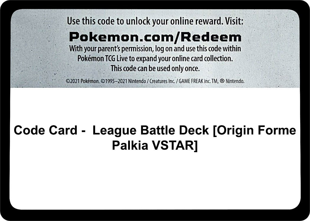 Image for Code Card - League Battle Deck [Origin Forme Palkia VSTAR] (MCAP)
