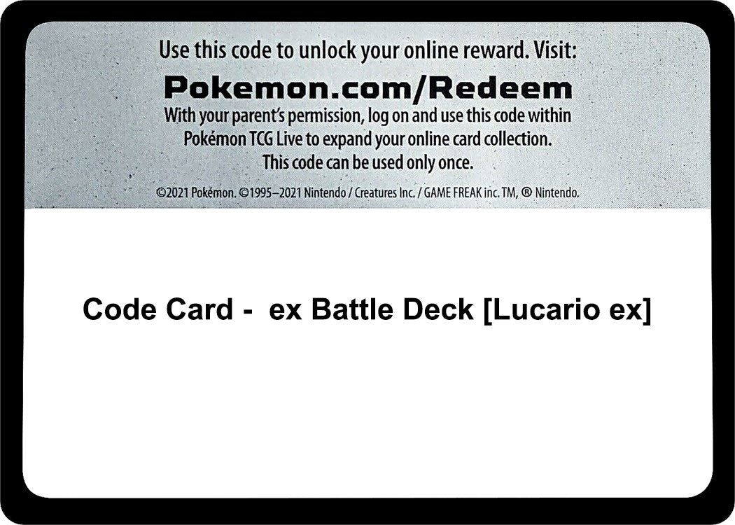 Image for Code Card - ex Battle Deck [Lucario ex] (MCAP)