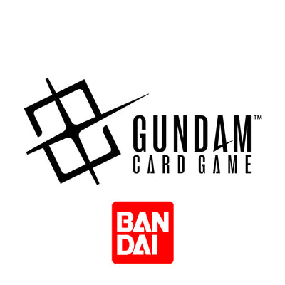 Official Gundam Card Game deck case design featuring the Gundam logo and Bandai branding. Ideal for card protection.