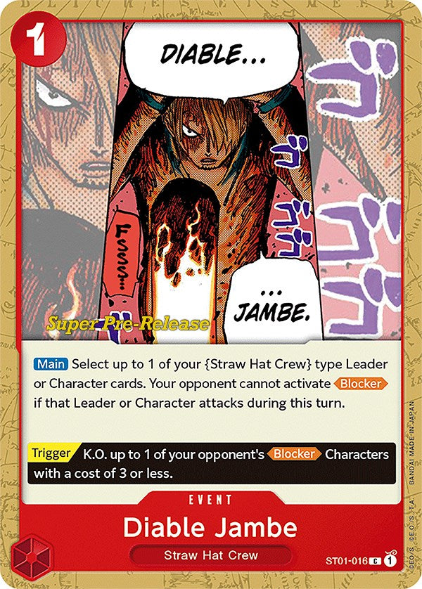 Collection of Diable Jambe [Super Pre-Release Starter Deck: Straw Hat Crew] in a gallery layout