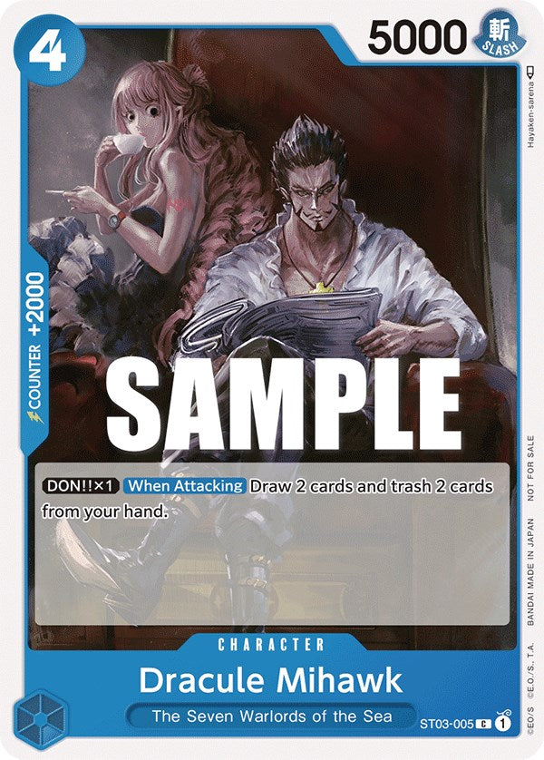 Collection of Dracule Mihawk (Tournament Pack Vol. 4) [One Piece Promotion Cards] in a gallery layout