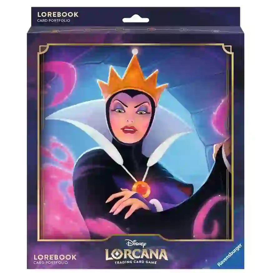 Disney Lorcana TCG The First Chapter Portfolio featuring The Queen, showcasing vibrant artwork and a striking design.