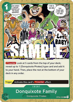 Collection of Donquixote Family [Kingdoms of Intrigue Pre-Release Cards] in a gallery layout