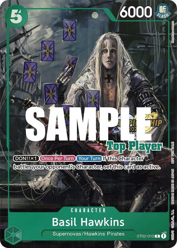 Collection of Basil Hawkins (CS 2023 Top Players Pack) [One Piece Promotion Cards] in a gallery layout