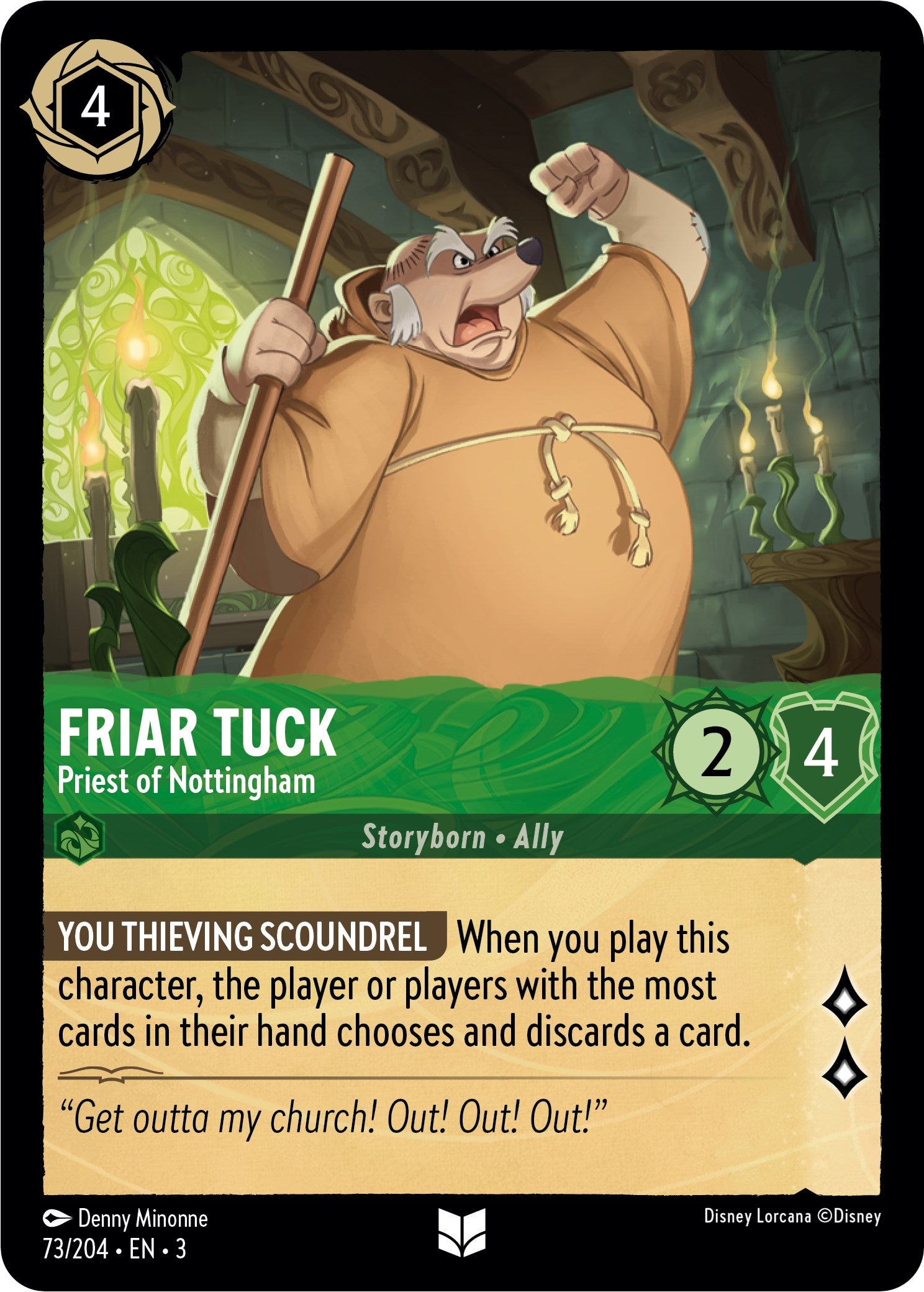 Collection of Friar Tuck - Priest of Nottingham (73/204) [Into the Inklands] in a gallery layout