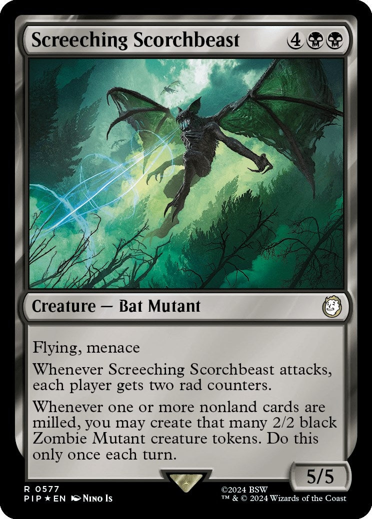 Image for Screeching Scorchbeast (Surge Foil) (577) [Universes Beyond: Fallout]