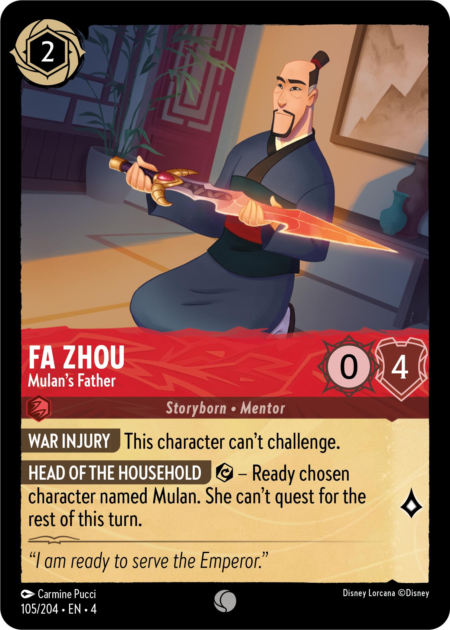 Collection of Fa Zhou - Mulan's Father (105/204) [Ursula's Return] in a gallery layout