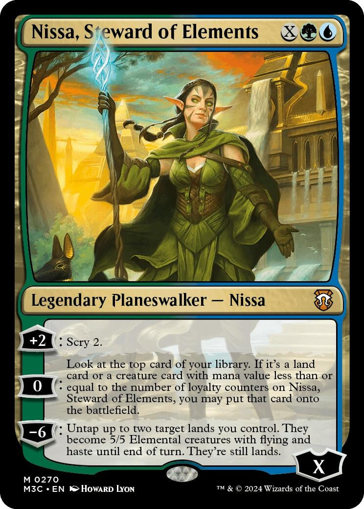 Image for Nissa, Steward of Elements (Ripple Foil) (270) [Commander: Modern Horizons 3]