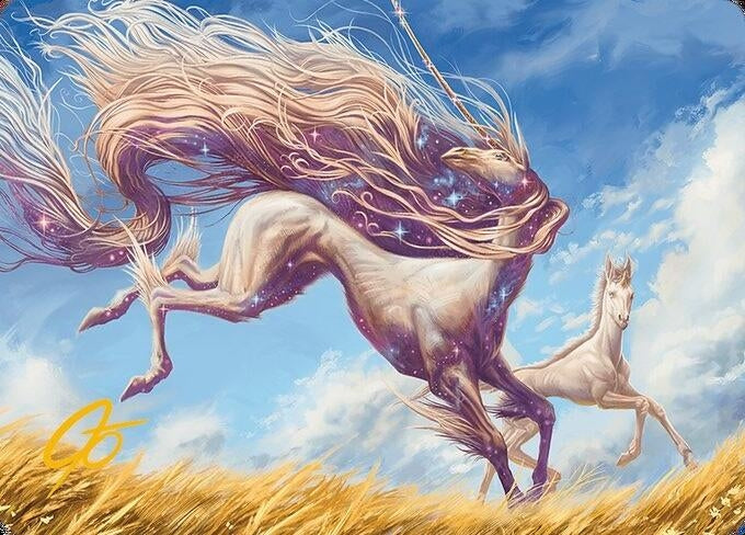 Image for Nyxborn Unicorn Art Card (Gold-Stamped Signature) (1) [Art Series: Modern Horizons 3]