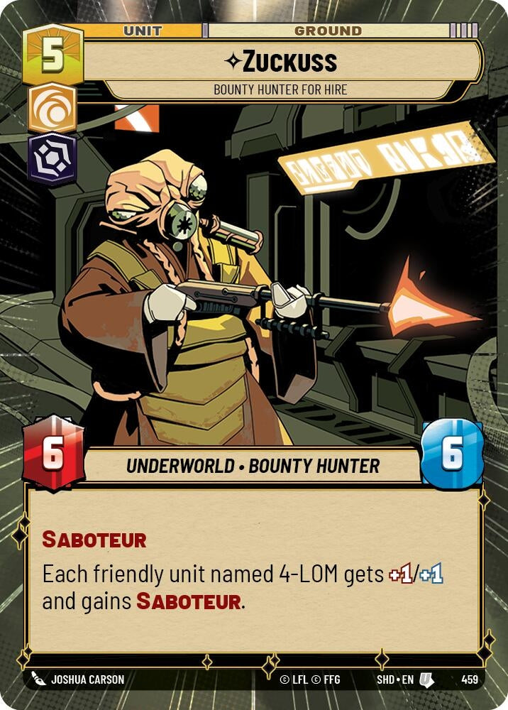 Image for Zuckuss - Bounty Hunter for Hire (Hyperspace) (459) (SHD)