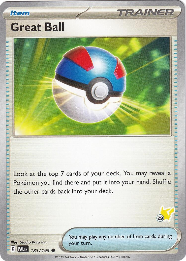 Image for Great Ball - Pikachu 29 (183) (BA24)