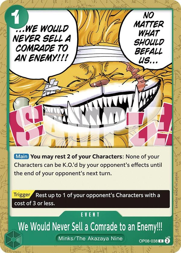 Image for We Would Never Sell a Comrade to an Enemy!!! (8038) (OP08)