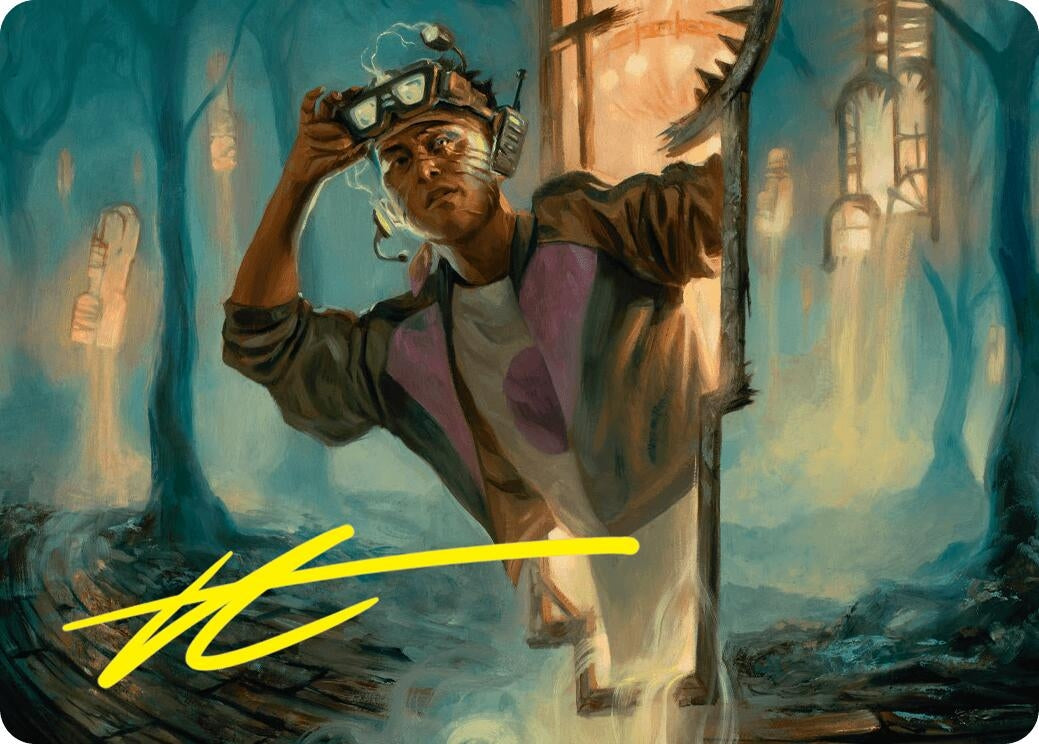 Image for House Cartographer Art Card (Gold-Stamped Signature) (15) [Art Series: Duskmourn: House of Horror]