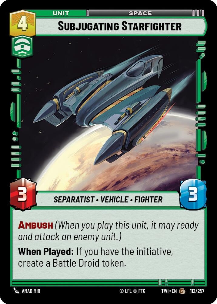 Image for Subjugating Starfighter (112) (TOR)