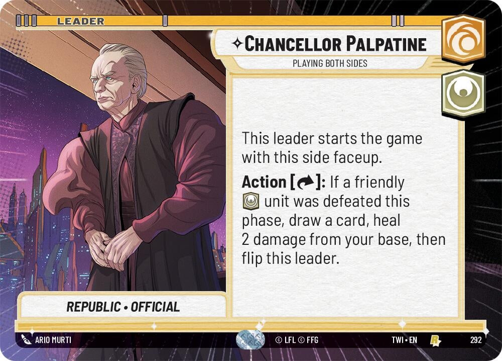 Image for Chancellor Palpatine - Playing Both Sides (Hyperspace) (292) (TOR)