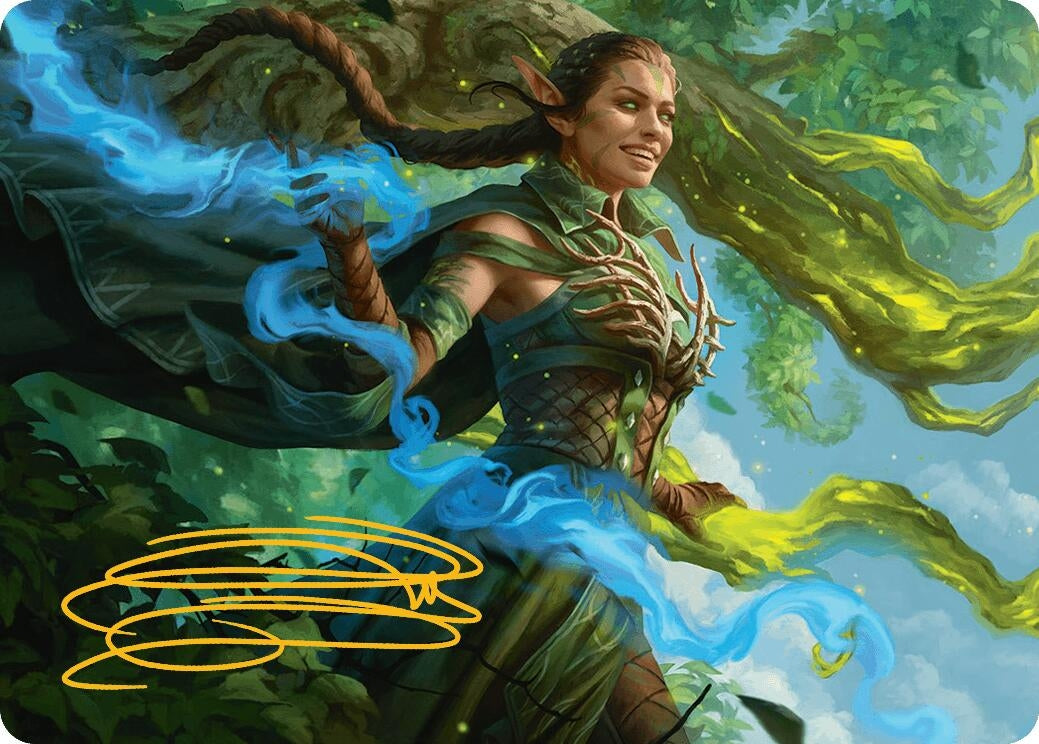 Image for Nissa, Worldsoul Speaker Art Card (Gold-Stamped Signature) (31) [Art Series: Aetherdrift]