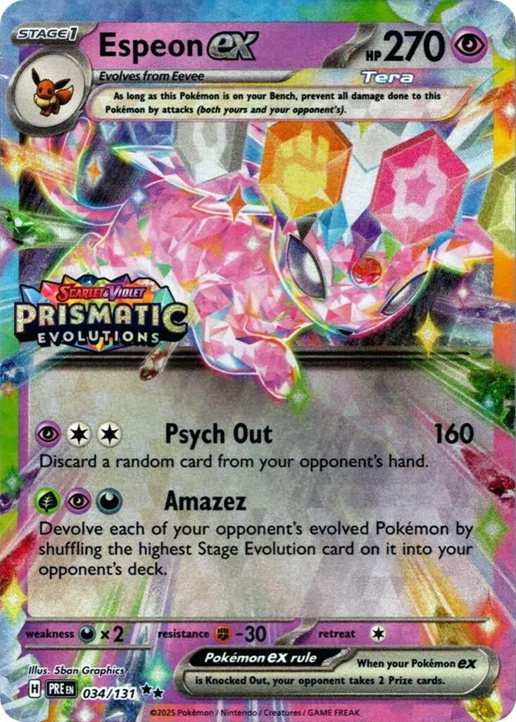 Image for Espeon ex - 034/131 (Prismatic Evolutions Stamp) (034/131) (MCAP) - Pokemon