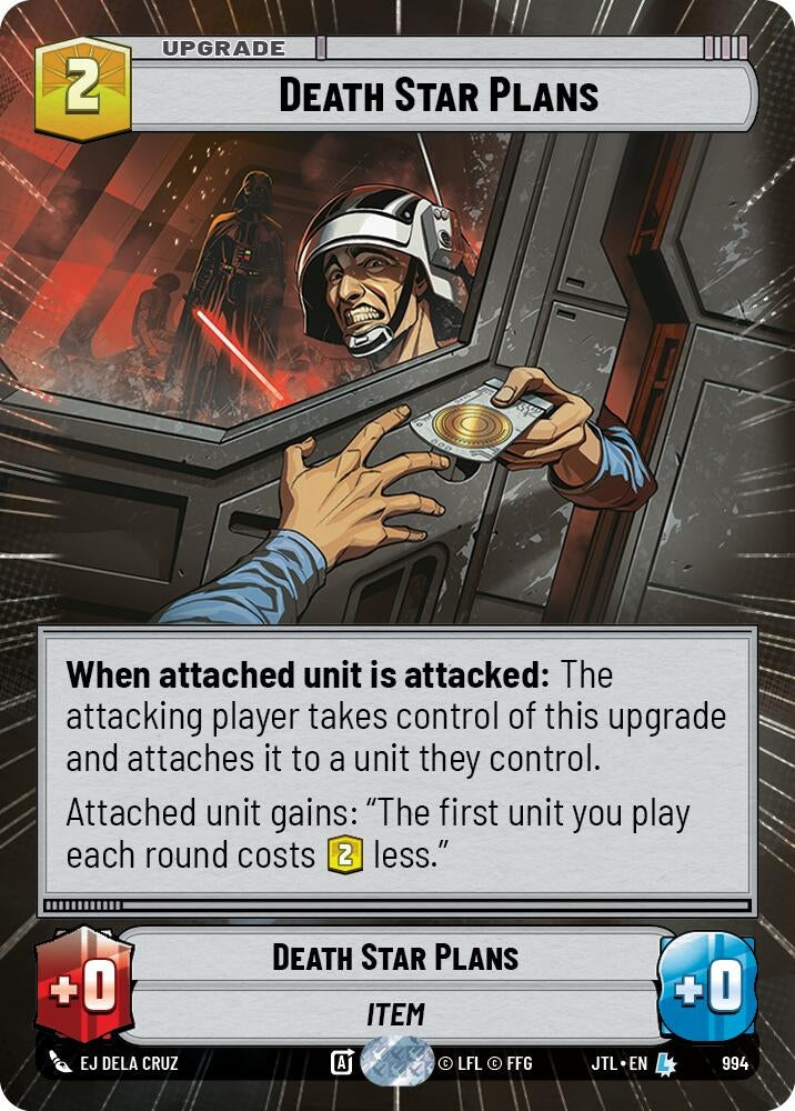Image for Death Star Plans (Hyperspace Foil) (994) [Jump to Lightspeed] - Star Wars: Unlimited