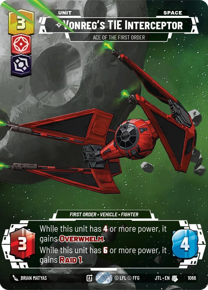 Image for Vonreg's TIE Interceptor (1066) [Jump to Lightspeed] - Star Wars: Unlimited