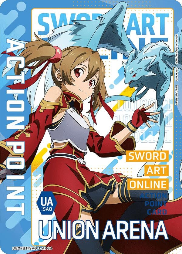 Action Point Card featuring a character from Sword Art Online, showcasing vibrant artwork and game details.