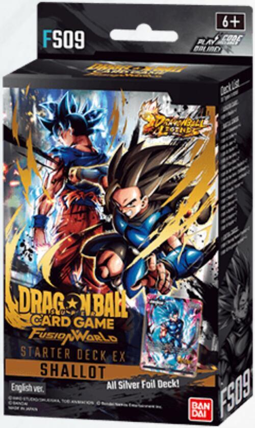 Dragon Ball Super TCG Fusion World Starter Deck 09 Shallot featuring vibrant artwork of Shallot and Goku on the packaging.