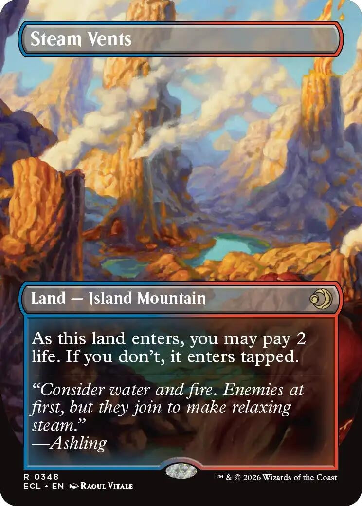 Image for Steam Vents (Borderless) (348) (Lorwyn Eclipsed) - Magic: The Gathering