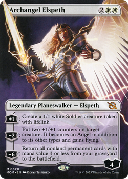 Collection of Archangel Elspeth (Borderless Alternate Art) [March of the Machine] in a gallery layout