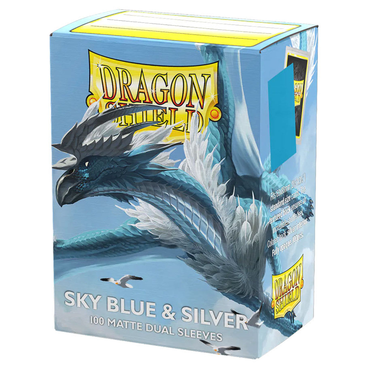 Dragon Shield: Dual Matte Sleeves - Sky Blue & Silver (100ct) (PREORDER)