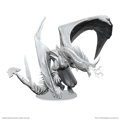 Detailed miniature of an Ancient Blue Dragon from D&D Nolzur's Marvelous Miniatures, showcasing intricate scales and wings.