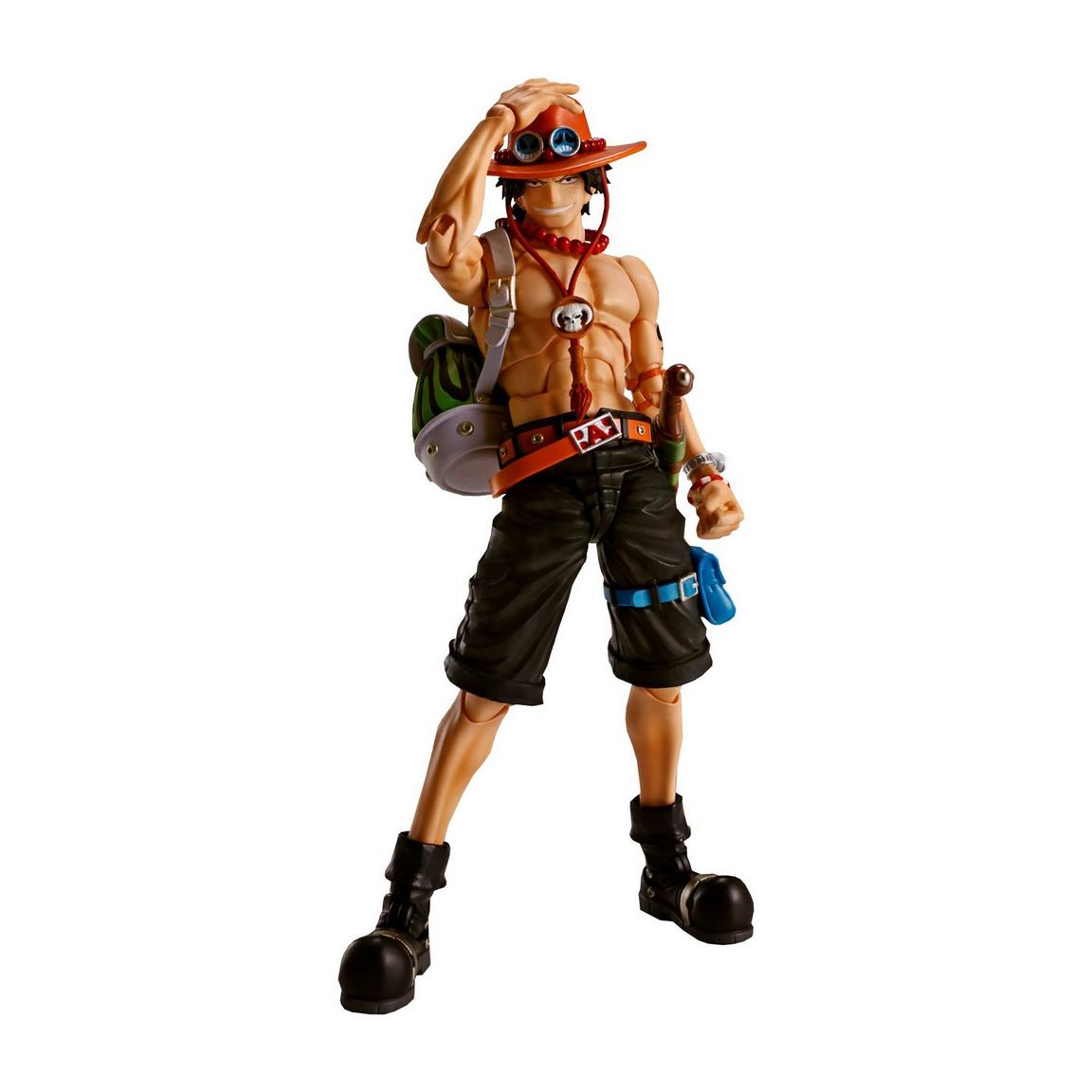 Portgas D. Ace action figure from One Piece, featuring detailed design and accessories, standing in a dynamic pose.