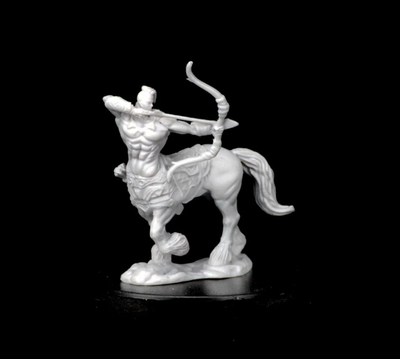 Unpainted miniature of a centaur archer from Dungeons & Dragons Nolzur's Marvelous Miniatures line.