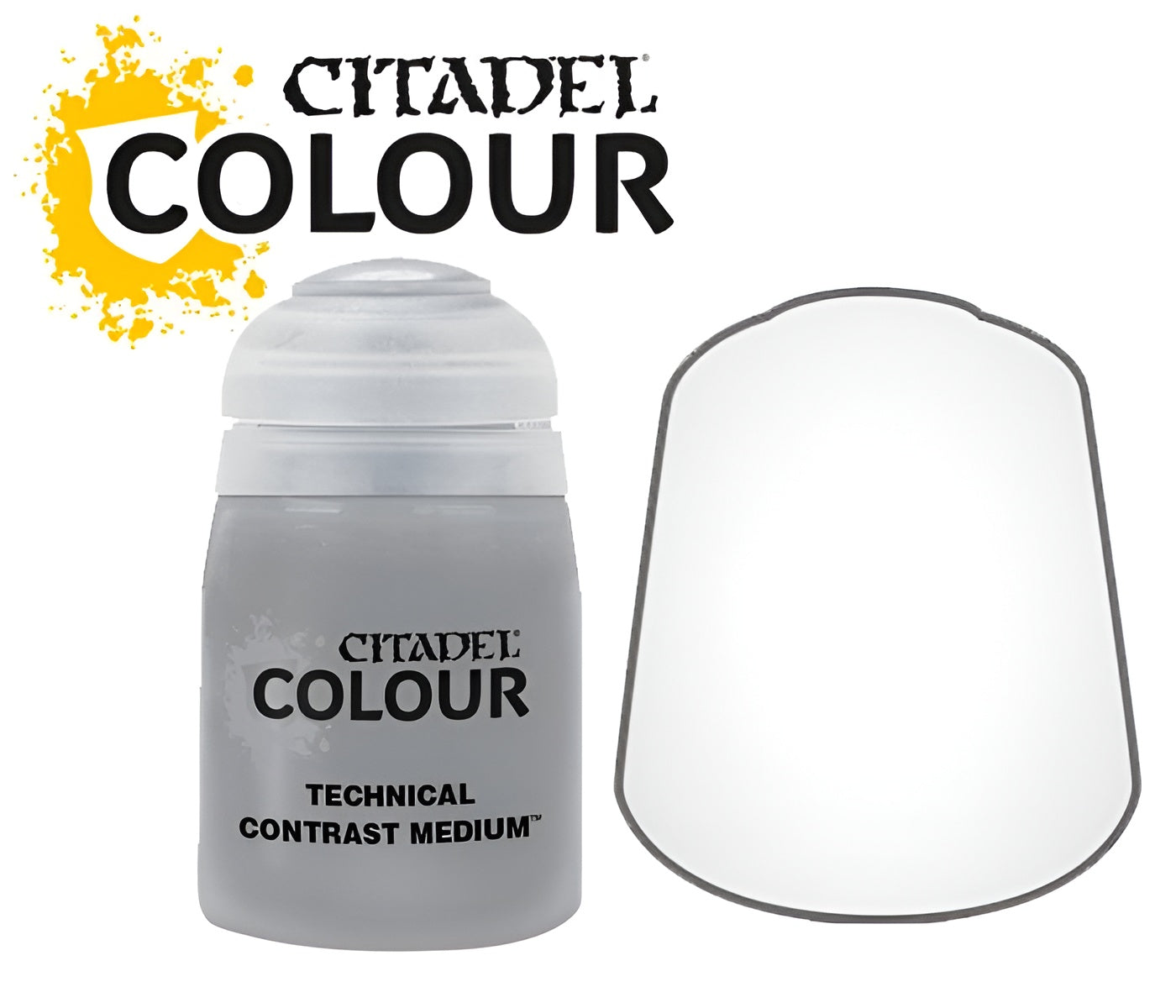 Citadel Contrast Medium 24ml bottle for enhancing paint application on miniatures and models.