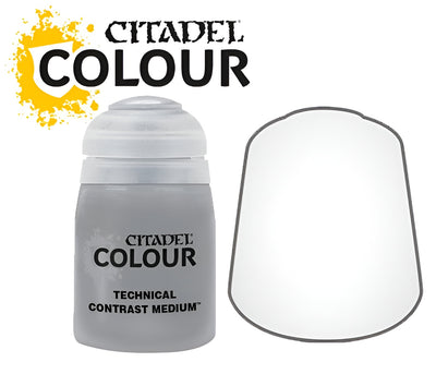 Citadel Contrast Medium 24ml bottle for enhancing paint application on miniatures and models.
