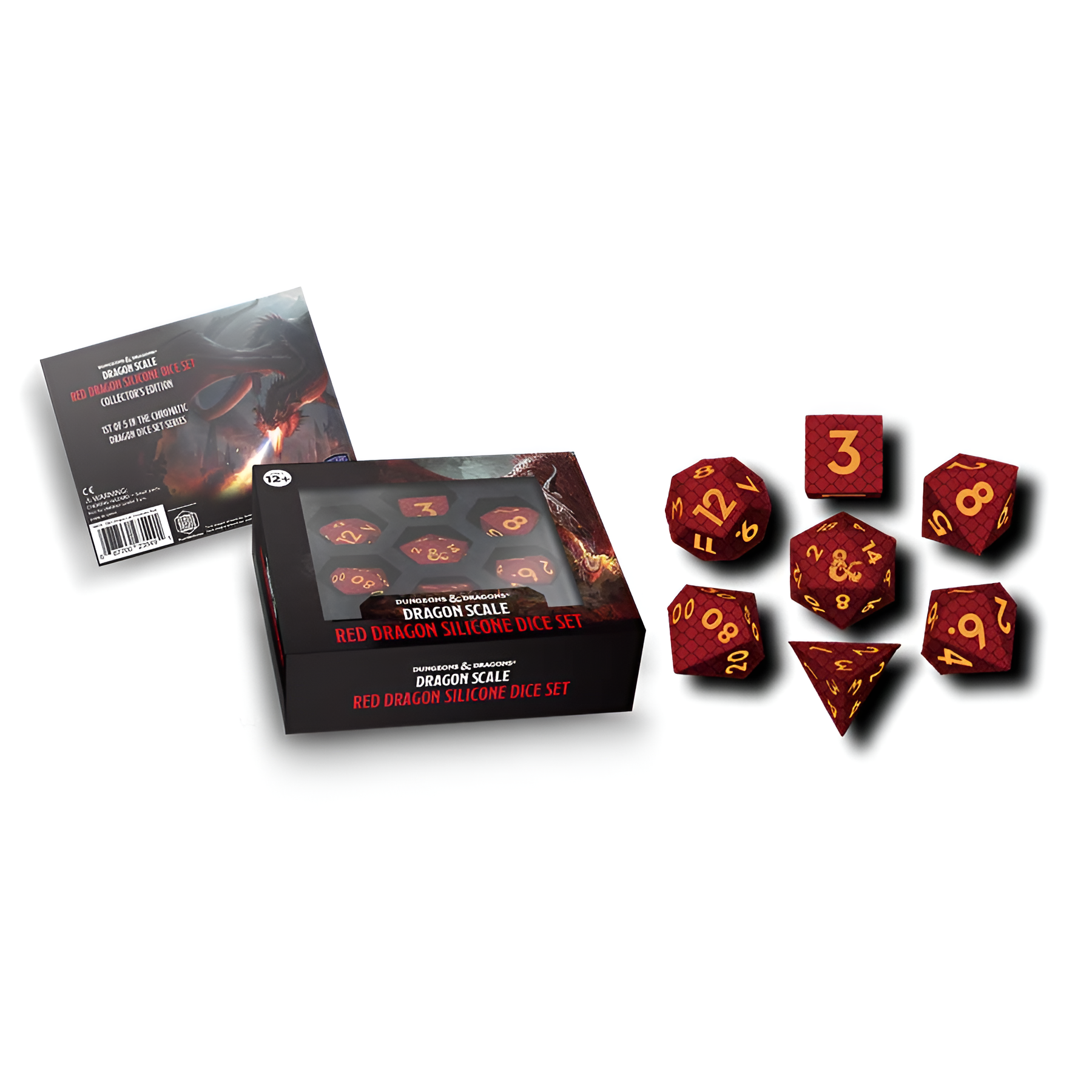 Fanroll: Dungeons and Dragons: Dragon Scale Silicone Dice Set: Red [7ct Poly Set] (PREORDER)