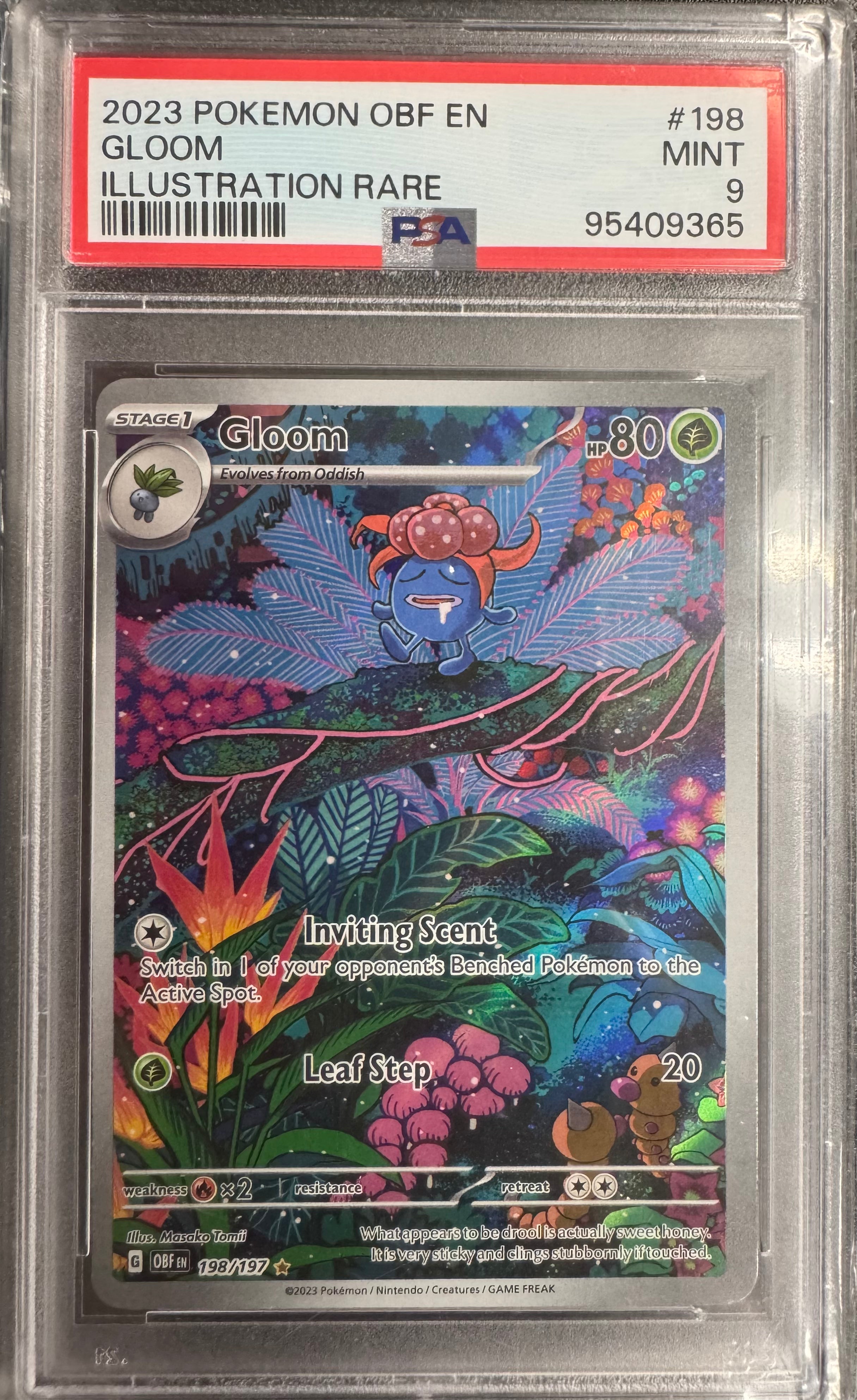 GLOOM ILLUSTRATION RARE 2023 POKEMON OBF EN-OBSIDIAN FLAMES PSA MINT 9