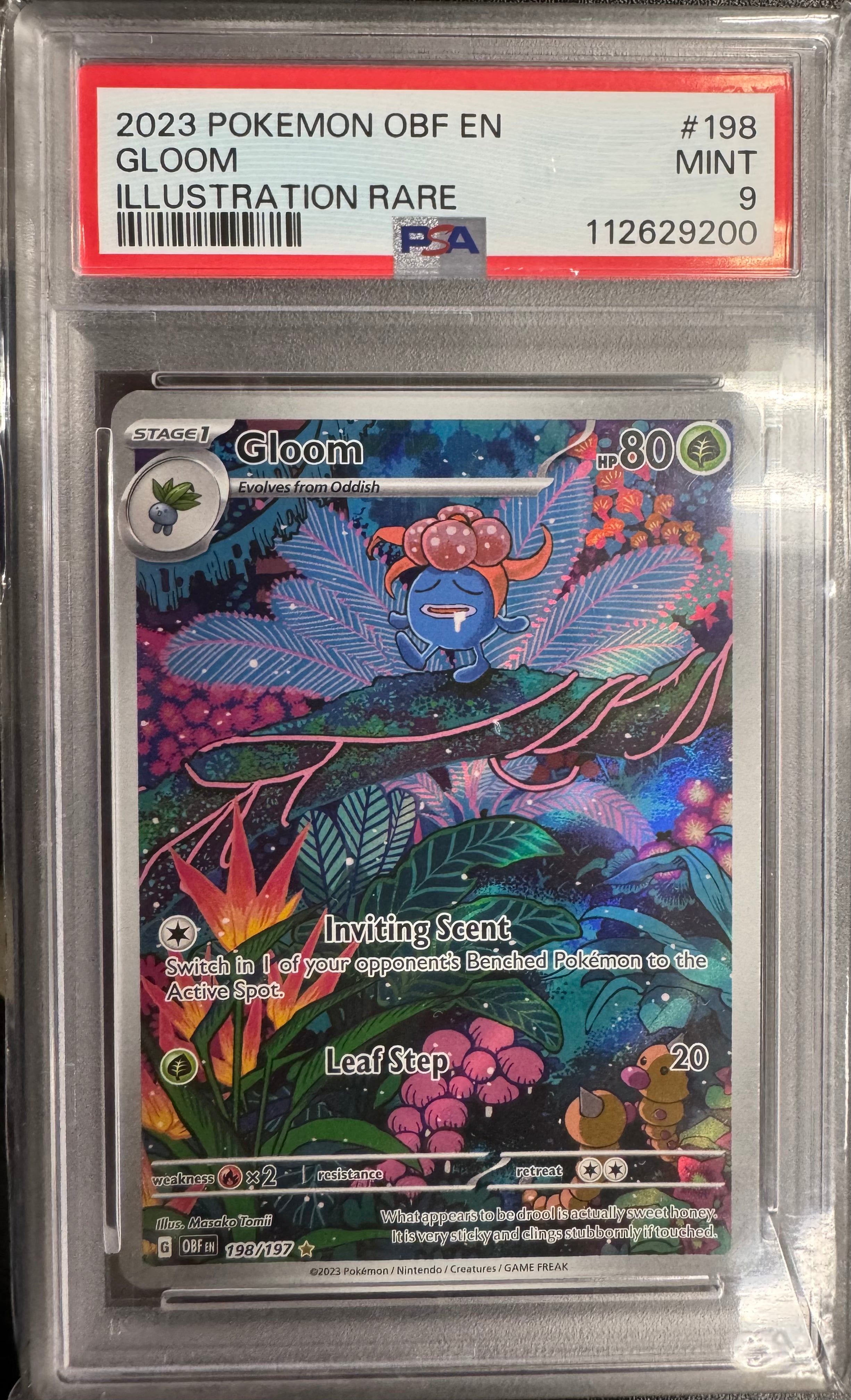 GLOOM ILLUSTRATION RARE 2023 POKEMON OBF EN-OBSIDIAN FLAMES PSA MINT 9