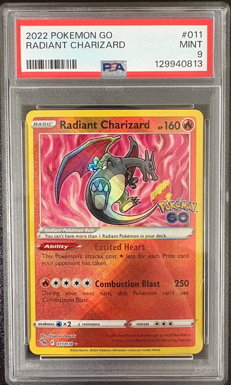 RADIANT CHARIZARD 2022 POKEMON GO PSA MINT 9