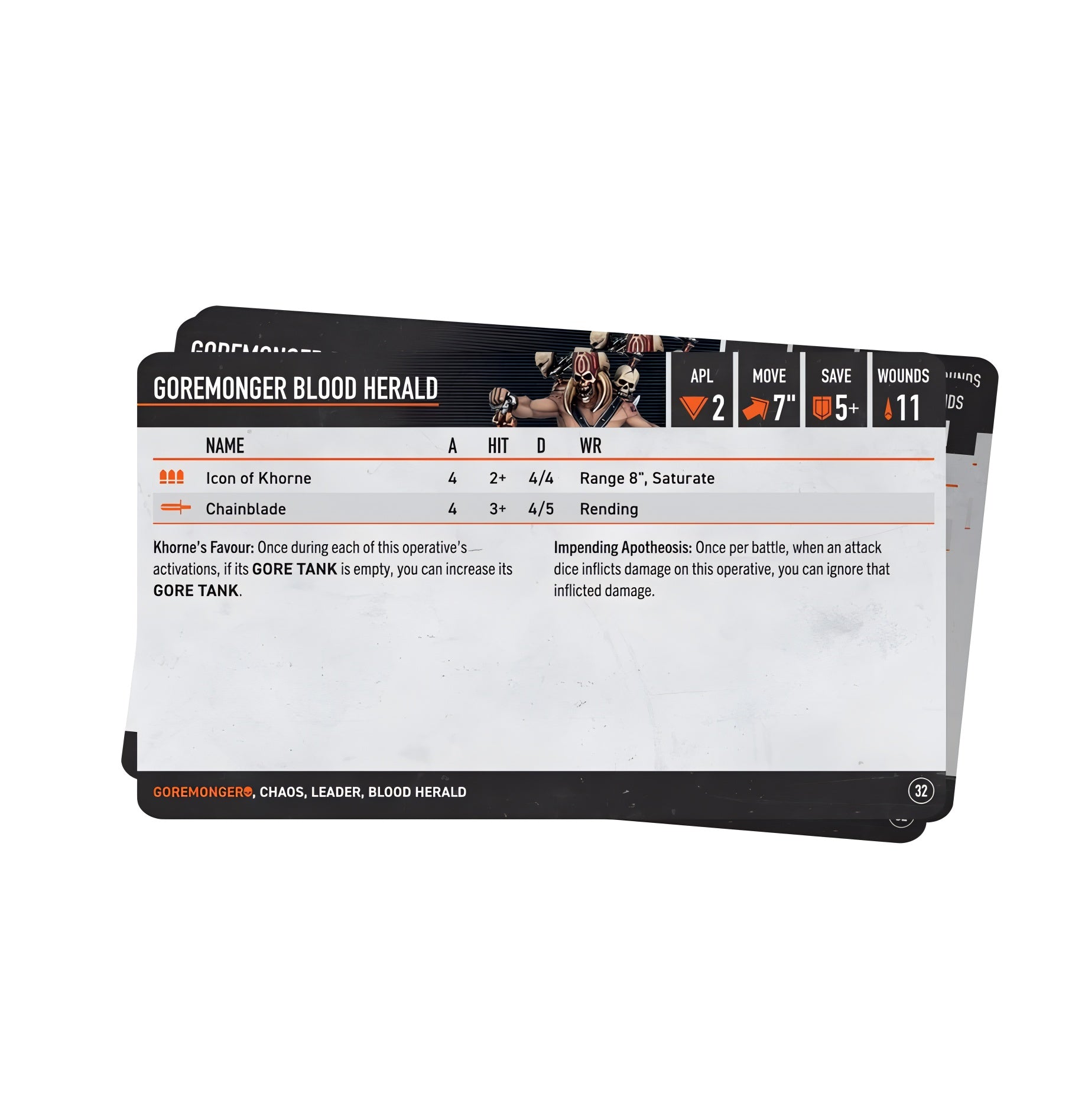 Warhammer 40K: Kill Team - Goremongers Datacards