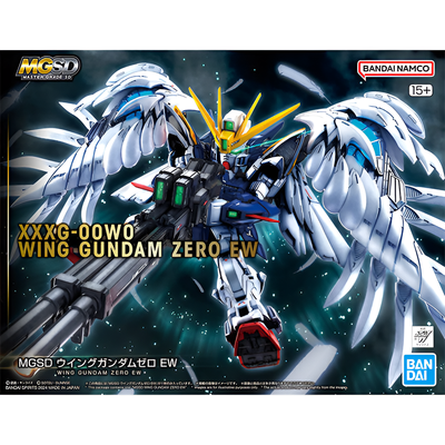 MGSD model kit of Wing Gundam Zero from Endless Waltz, featuring detailed wings and weaponry, ideal for collectors.