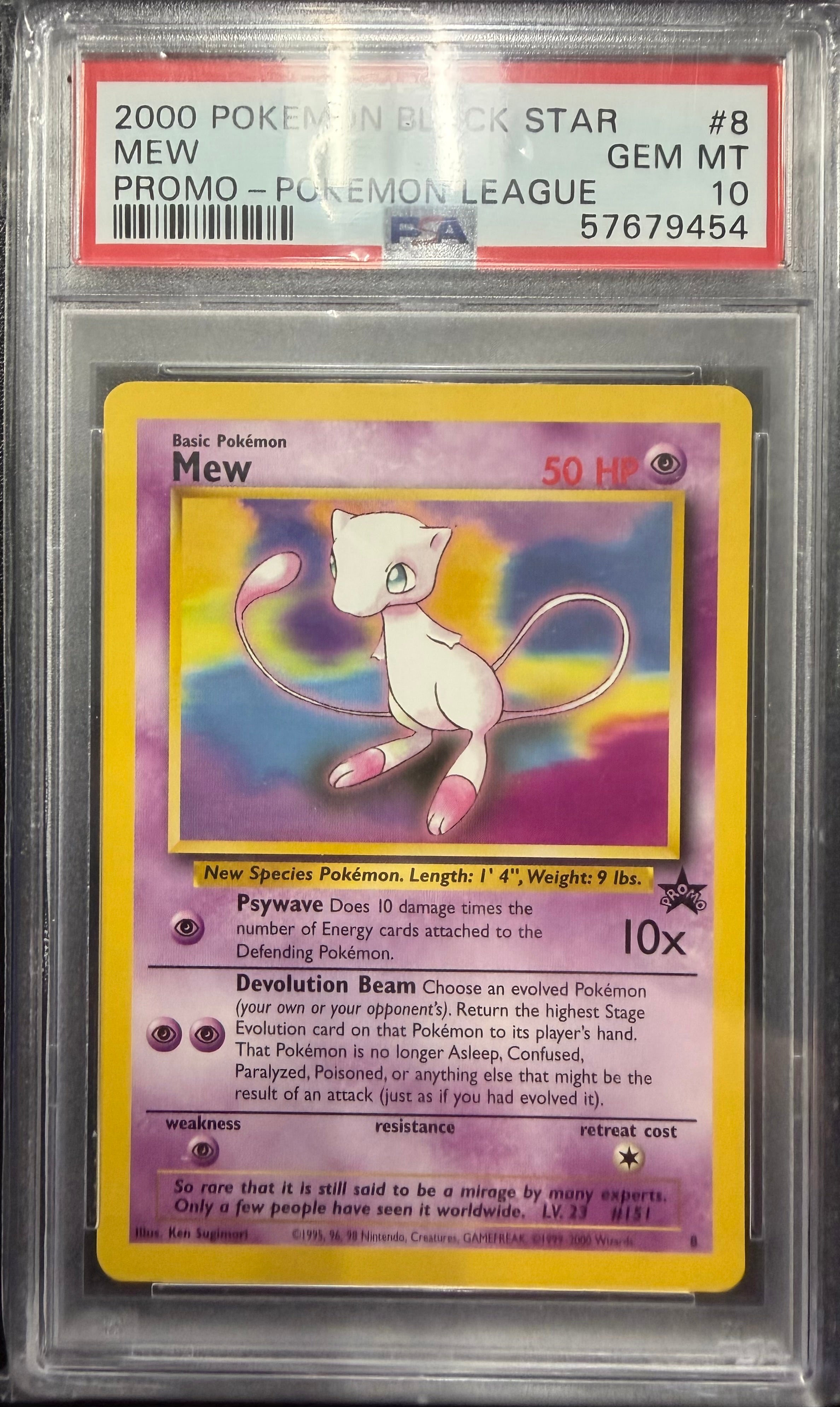 2000 Pokemon Black Star - Mew - Promo - Pokemon League - PSA 10
