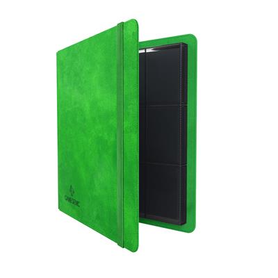 Gamegenic Prime Album 24-Pocket in green, featuring a sleek design with a secure closure and interior card slots.